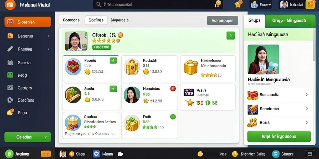 Fitur obrolan untuk berinteraksi dengan pemain lain.
